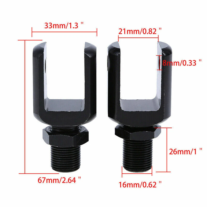 Motorcycle Shock Absorber Adapter Straight Fork Clevis End Aluminum Universal - Image 3 of 4