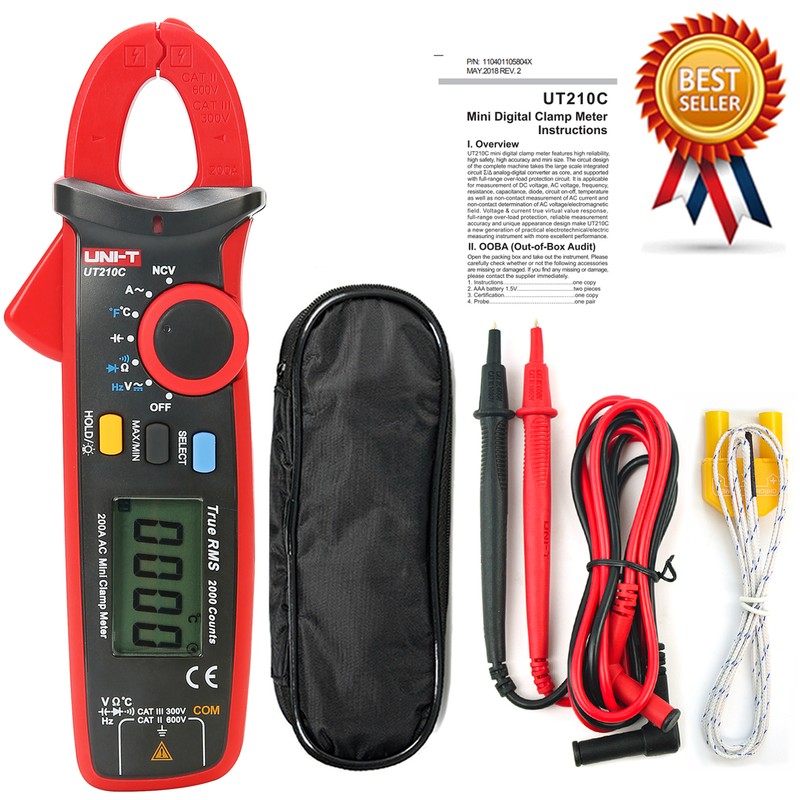 UNI-T UT210C Single AC True RMS High Precision Mini Digital Clamp Multimeter✦Kd
