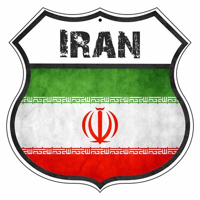 Iran Country Flag Novelty Highway Shield Aluminum Metal Sign