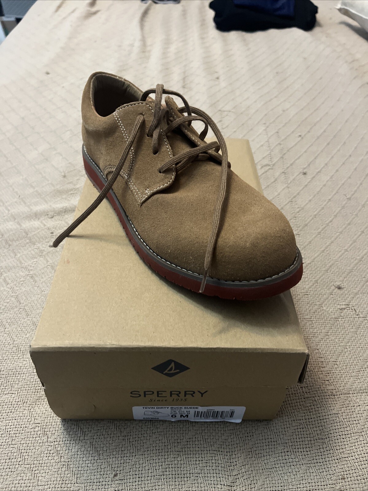 SAOLA 6M Scarpe Ragazzo Nuove Sperry "Tevin Dirty Buck Suede"