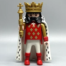 Playmobil King Male Adult Figure Gold Crown Cape Medieval Castle Fairytale HTF