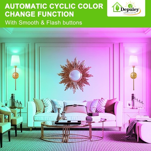 Set of 1/2 Wireless Wall Lights with Remote Rechargeable 12 Colors Black/Gold - Picture 13 of 24