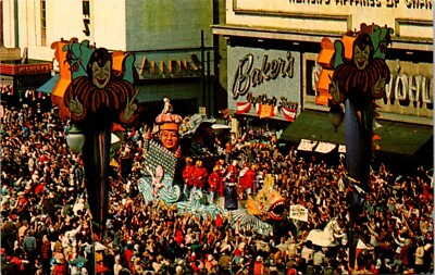 New Orleans Louisiana Mardi Gras Parade Float Carnival Costumes Postcard   27590