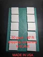 1/160 N Scale  50 Pack 40ft Shipping Containers White     FREE SHIPPING 
