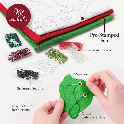 Bucilla 18" Felt Christmas Stocking Kit - Destination North Pole 89594E - Picture 3 of 3