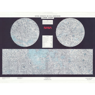 Weltraum NASA 1979 Mondkarte Mondkarte Datendiagramm XL Wandbild Leinwandbild
