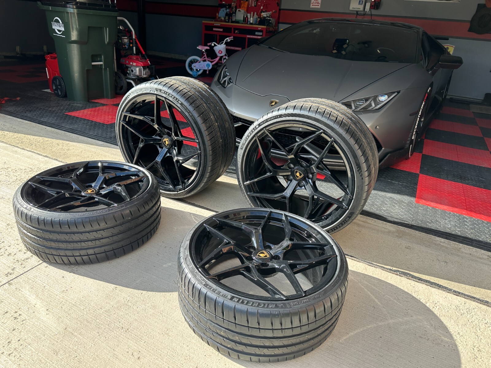 15-24 Lamborghini Huracan Concave Forged Gloss Black wheels Complete Set 21 /20