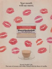 1992 General Foods International Coffees - Women's Lip Tracks - Print Ad Photo