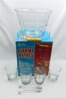 Vintage 6 Pc MCM Anchor Hocking Good Times Glass Ice Bucket & Rocks Glasses NIB