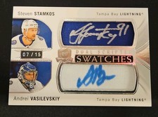 2020-21 The Cup Dual Scripted Swatches Steven Stamkos Andrei Vasilevskiy /15