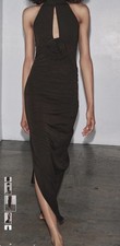 New With Tag Zara HALTER DRESS WITH FLOWER,Size M,color Brown