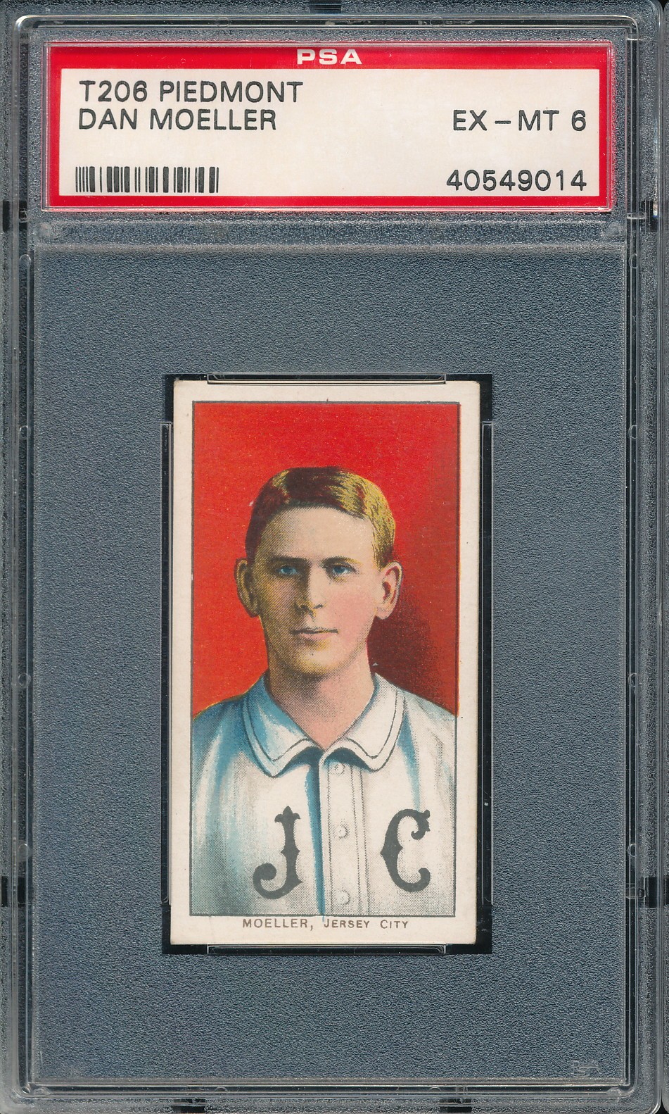 T206 Piedmont 350/25 Dan Moeller PSA 6 - Jersey City - POP 31 centered