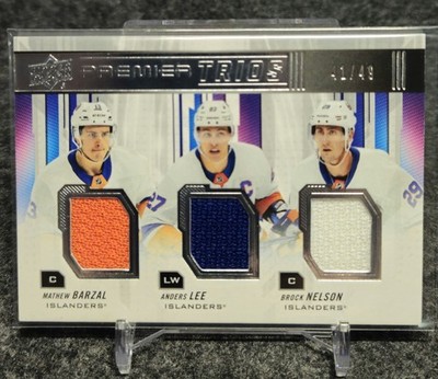 2019-20 Upper Deck Premier Mat Barzal PREMIER TRIOS TRIPLE RELIC #/49 Islanders