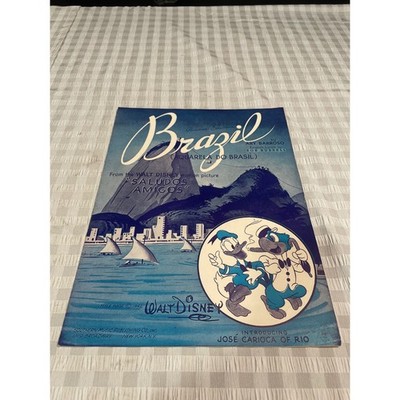 1942 Disney Brazil Sheet Music Saludos Amigos Donald Duck Jose Carioca Vintage