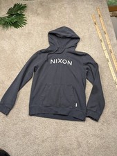 Nixon Hoodie Mens S Small Black Pullover Surf Skate Sweatshirt Vintage 90s Y2K