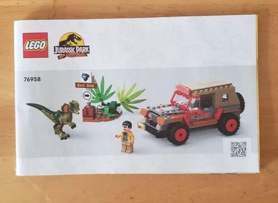 LEGO Jurassic World Dilophosaurus Ambush 76958 MANUAL BOOK Only Very Good - Image 1 of 3