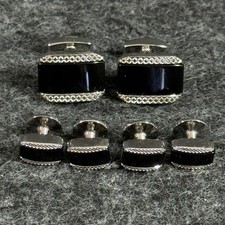 Jos. A. Bank Onyx Cufflinks and Onyx Tuxedo Shirt Studs Set
