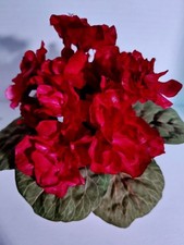 ARTIFICIAL 6" Miniature African Violet - BURGUNDY RED