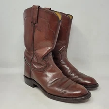 VTG Tony Lama Boots Mens 6C Brown Leather Roper Western Cowboy Ranch Rodeo 2008