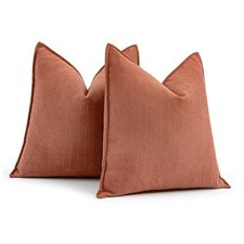 Pack of 2 Decorative Pillow Covers 18x18 18" x 18" Pack of 2 Burnt Orange