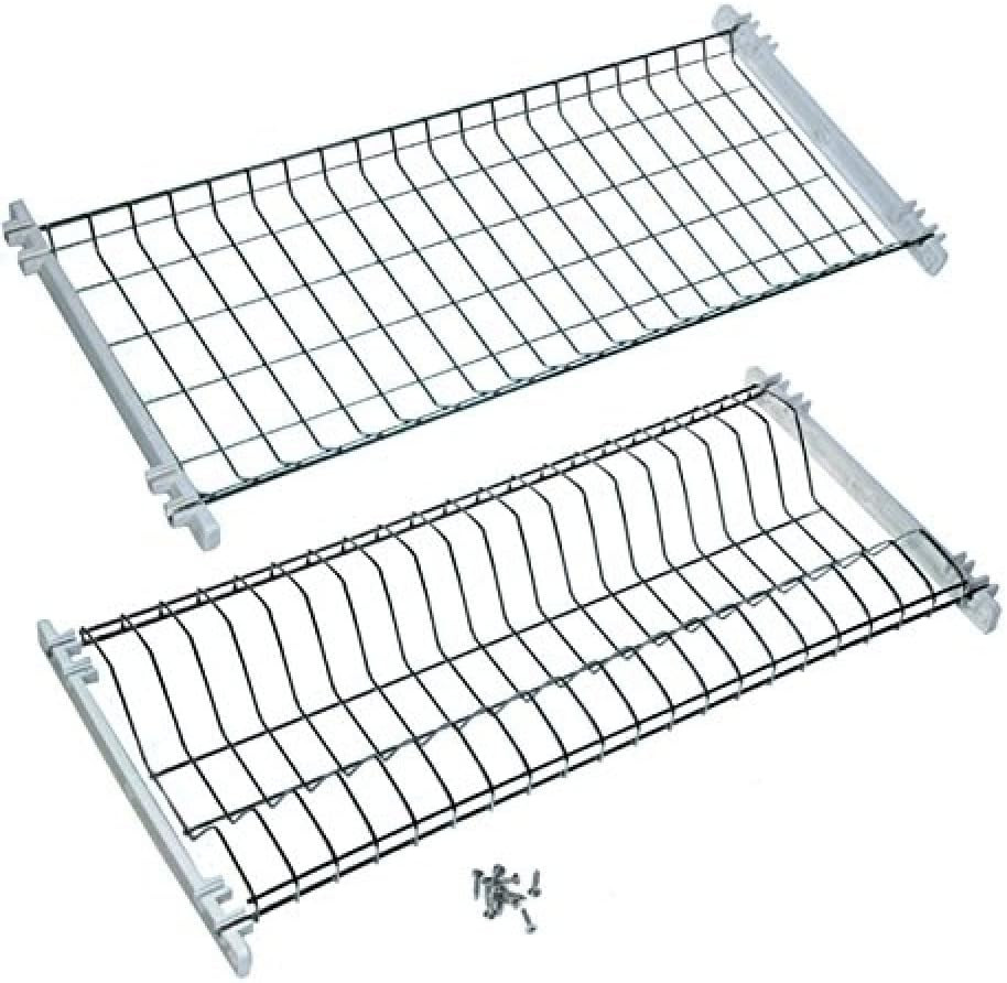 Scolapiatti Argento Acciaio Inossidabile 56cm - 2 Unità per Alta Cucina