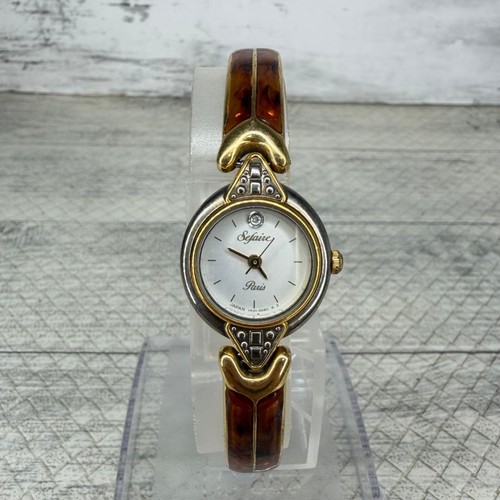 Seiko Alba Pino V401-0860 Two-Tone Ladies Bracelet Watch From Japan