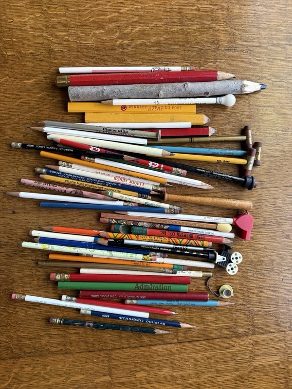 Vintage Pencils Advertising Novelty Coffee Cup Nail Matchstick Lightbulb Texas