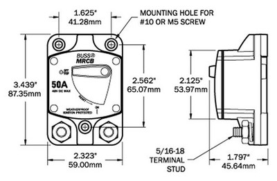 Blue Sea 187-Series 25 Amp Circuit Breaker Surface Mount