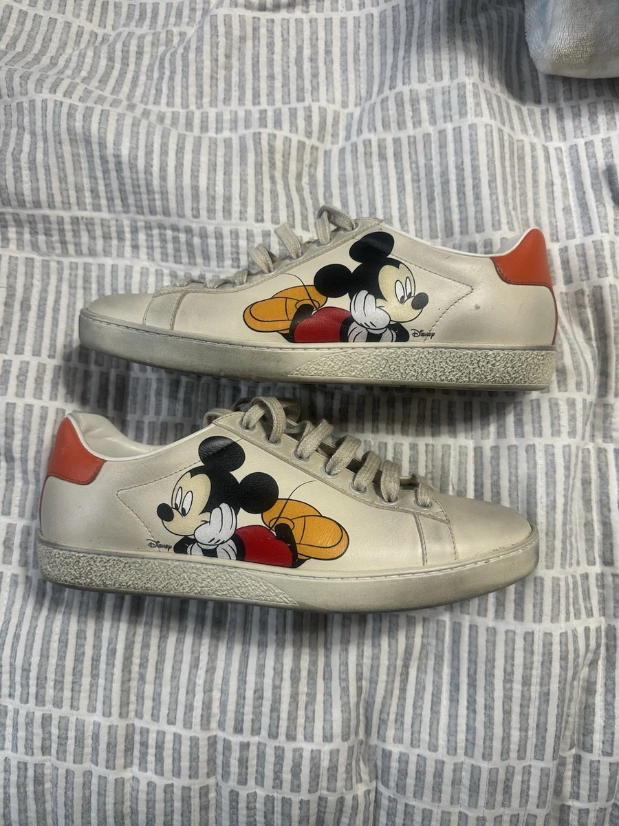 Disney x Gucci Ace Low Mickey Mouse - Ivory W for sale | eBay