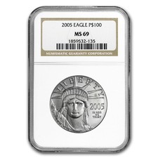 2005 1 oz American Platinum Eagle MS-69 NGC 2668.16 per troy oz