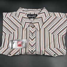 New w/Tag Wrangler Men s Western Shirt Striped Pearl Snap Long Sleeve Size XXL