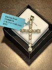 Gold Over Sterling Silver 925 Moissanite Cross Pendant — photo 1