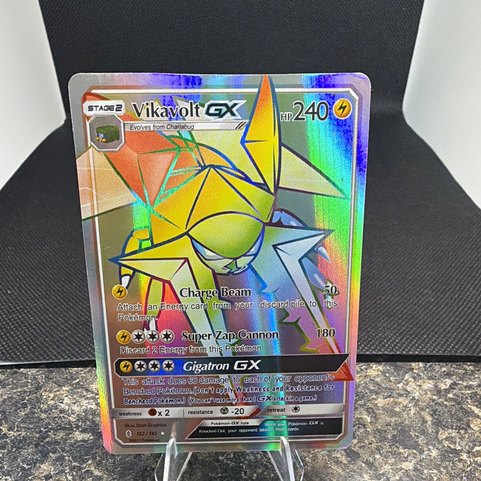 The Pokémon Company Pokemon TCG Vikavolt GX 152/145 Guardians Rising Secret FA