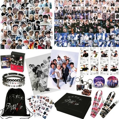 Stray Kids Gifts Set, Including 110 Photocards, 180 Stickers, 1 Drawstring Ba...