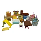 LOT OF 18 PIECES OF VINTAGE 1980'S PLAYSKOOL FISHER PRICE DOLL HOUSE FURNITURE