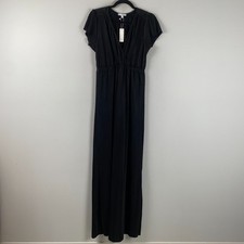 Baltic Born Athena Pleated V-Neck Maxi Dress L Wedding Guest Event Formal Date
