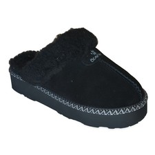 Bearpaw Loki Platform Lo Deco Black Suede Slippers Women 9