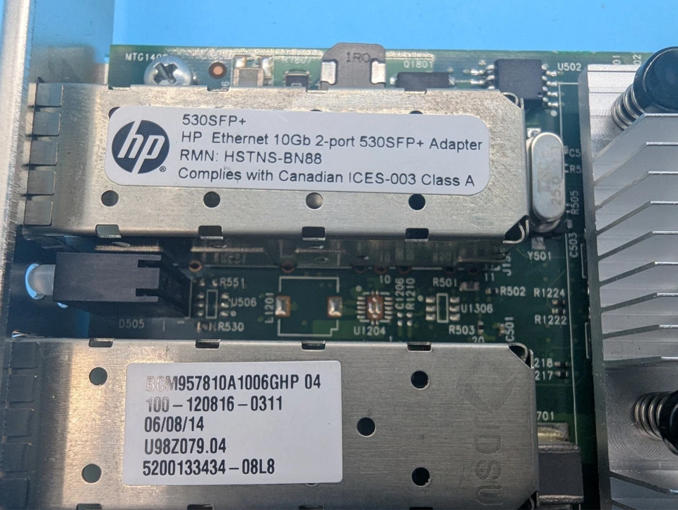 HP 530SFP+ Ethernet Adapter 10GB/s - NO SFP's included High Profile Bracket - image 3 of 4
