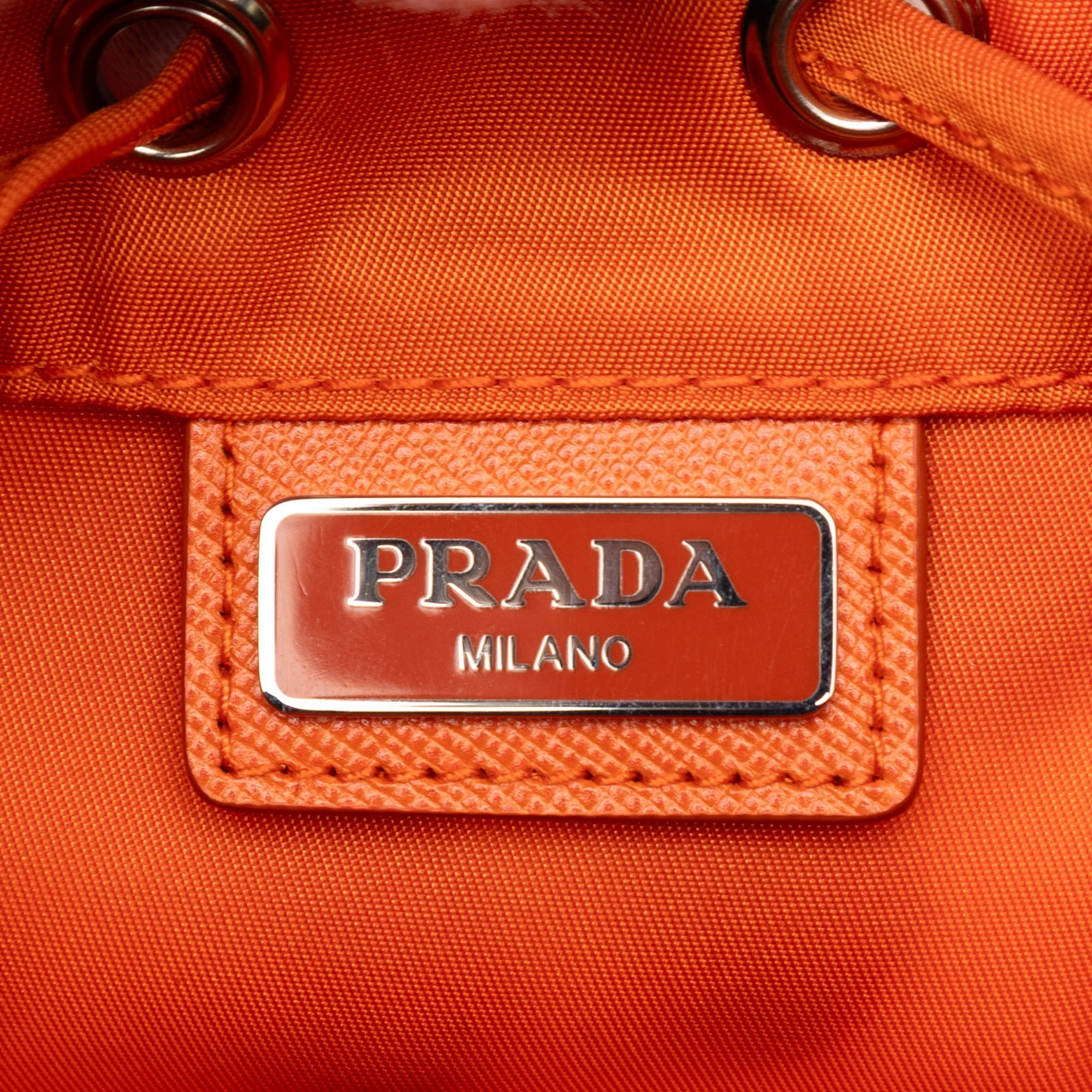 Authenticated Prada Tessuto Drawstring Pouch Oran… - image 5