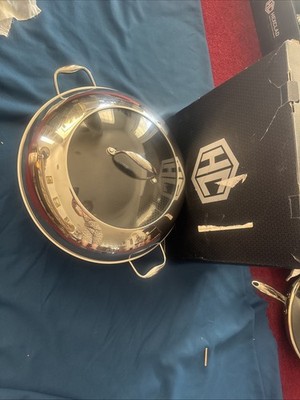 HexClad HEX14WOK Hybrid Nonstick 14'' Wok with Stainless Steel Lid New Open Box