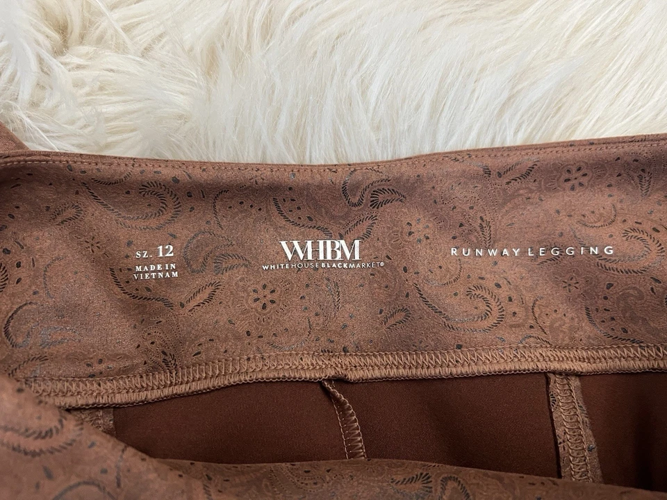 Leggings de pasarela de gamuza sintética mercado negro de la Casa Blanca marrón cachemira en relieve Foto 3 de 3