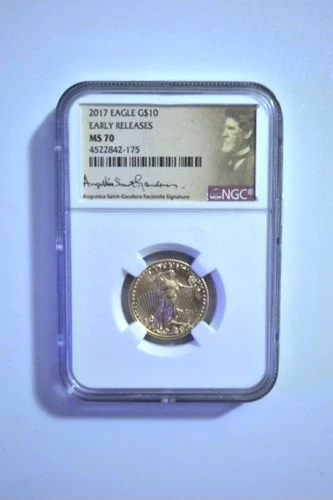 2017 Eagle G$10 MS70 1/4th oz. Gold Eagle - Early Releases