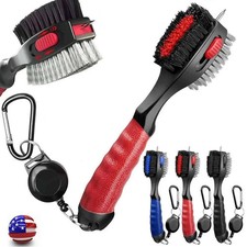 2 Sided Golf Club Brush Cleaner Retractable Groove Cleaning Tool Kits with Spike