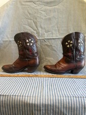 Vintage 1940s 50s Westex PeeWee Cowboy Boots Inlay As-Is Men 8-8.5 Women 10