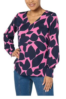 Belle by Kim Gravel Women's Spot On Modern Chic Blouse Eclipse