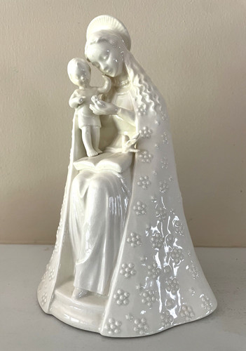 MJ Hummel Flower Madonna & Child White Figurine  8 in. TMK-2