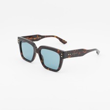 New GUCCI GG1084S 002 Shiny Dark Havana/Light Blue 54-18-145 Sunglasses