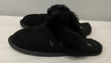 Koolaburra by UGG Milo 1015823 Sz 9 Womens Black Suede Faux Fur Slip On Slippers