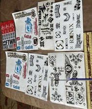 Lot of 8 Sticker Sheets Skate Wake Decals Ronix Hyperlite Gator éS Byerly 100+pc