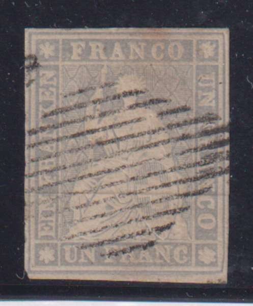 E7690: Switzerland #31 Used, 4 Margins; CV $1000